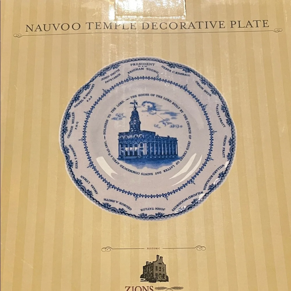 Blue and White Temple Decorative Plate